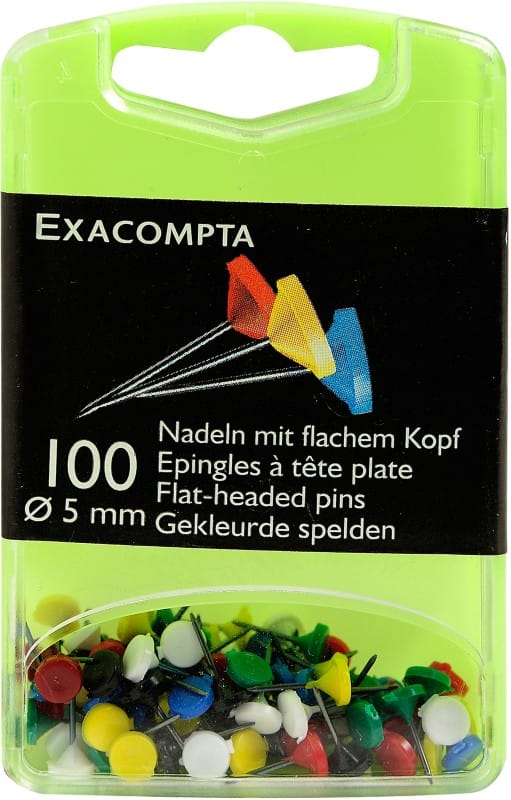 Exacompta Map Pins 5 mm Assorted Pack of 100