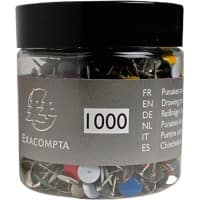 Exacompta Drawing Pins PS (Polystyrene) 9.5 mm Assorted Pack of 1000