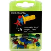 Exacompta Papic Push Pins PS (Polystyrene) 10 mm Multicolour Pack of 25