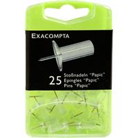 Exacompta Papic Push Pins PS (Polystyrene) 10 mm Transparent Pack of 25