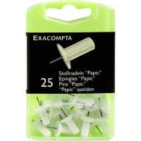 Exacompta Papic Push Pins PS (Polystyrene) 10 mm White Pack of 25