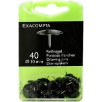 Exacompta Drawing Pins PS (Polystyrene) 10 mm Black Pack of 40