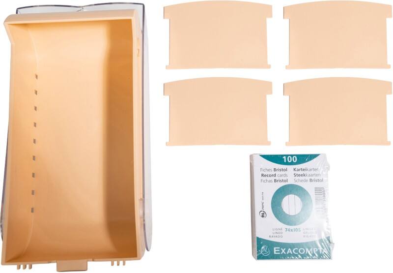 Exacompta Aquarel Index Cards Box A8 Plastic 650 Cards Coral Pack of 8