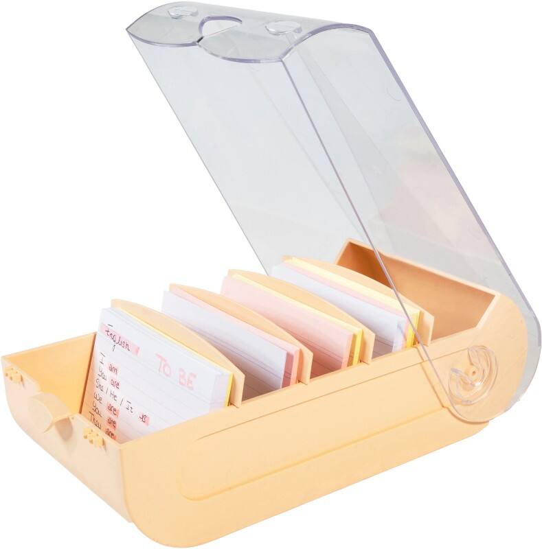 Exacompta Aquarel Index Cards Box A8 Plastic 650 Cards Assorted Pack of 8