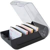 Exacompta Office Index Cards Box A7 Plastic 900 Cards Black Pack of 8