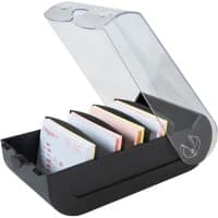 Exacompta Office Index Cards Box A8 Plastic 650 Cards Black Pack of 8