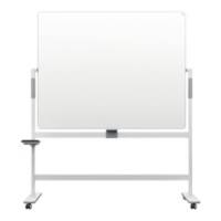 Nobo Move & Meet Revolving Mobile Whiteboard 1915645 Lacquered Steel Magnetic 150 x 120 cm Light Grey