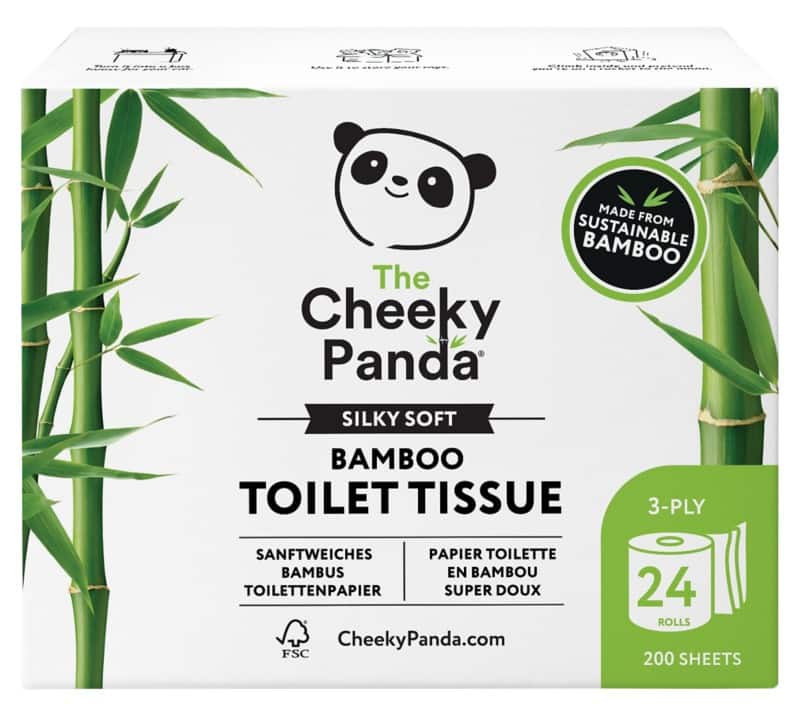 The Cheeky Panda Toilet Roll 3 Ply PFTOILT24 24 Rolls of 200 Sheets