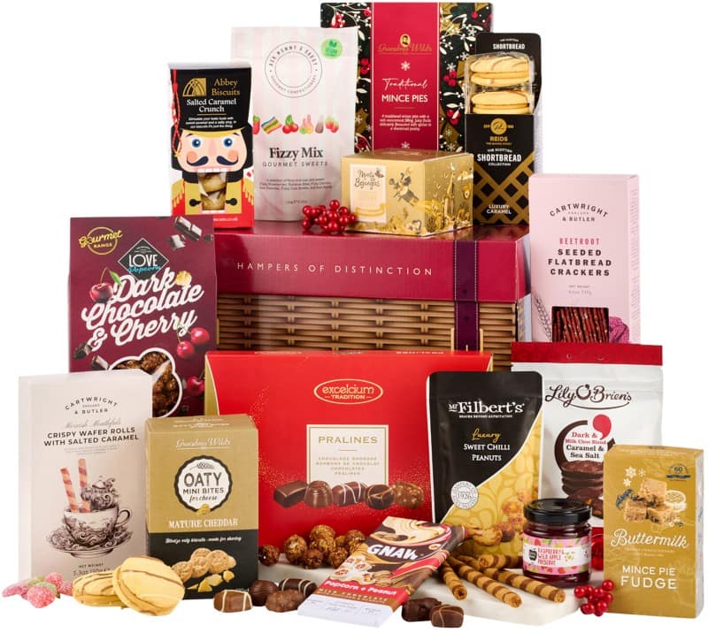 Hampers of Distinction The Classic Christmas Hamper Basket Alcohol Free