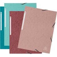 Exacompta Skandi 3 Flap Folder A4 Assorted Mottled Pressboard 400GSM Pack of 4