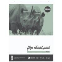 Rhino Flipchart Pad Plain A1 40 60 gsm 40 Sheets Pack of 5