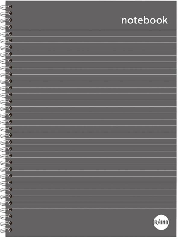 Rhino Notebook A4 Ruled Wire Side Bound White 160 Pages 80 Sheets Pack of 3