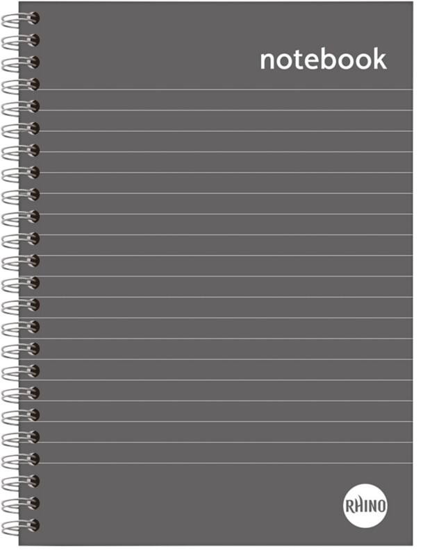 Rhino Notebook A5 Ruled Wire Side Bound Hardback Cover Hardback White 160 Pages 80 Sheets Pack of 3