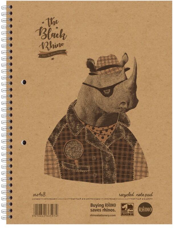 Rhino Notebook A4+ Ruled Wire Side Bound Hardback White 160 Pages 80 Sheets Pack of 5