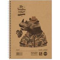 Rhino Notebook A4 Ruled Wire Side Bound Hardback White 160 Pages 80 Sheets Pack of 5