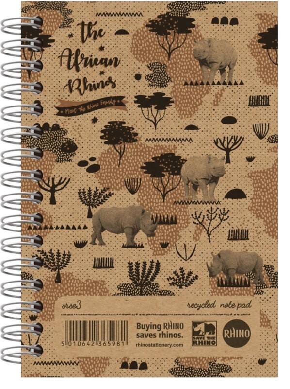 Rhino Notebook A6 Ruled Wire Side Bound Hardback White 200 Pages 100 Sheets Pack of 6