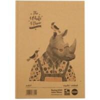 Rhino Notebook A5 Ruled Casebound Side Bound Hardback Not perforated 80 Pages 40 Sheets Pack of 5