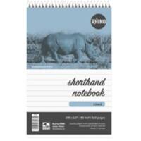 Rhino Notebook Ruled Spiral Bound Top Bound Art Silk Soft Cover White RHRN8-0 160 Pages Pack 10