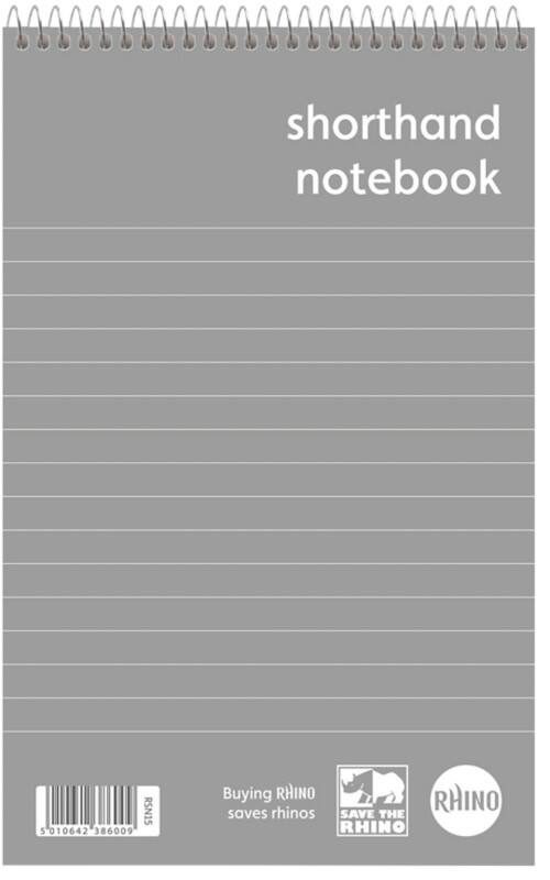 Rhino Notebook Ruled Spiral Bound Top Bound Art Silk Soft Cover White 260 Pages Pack 10