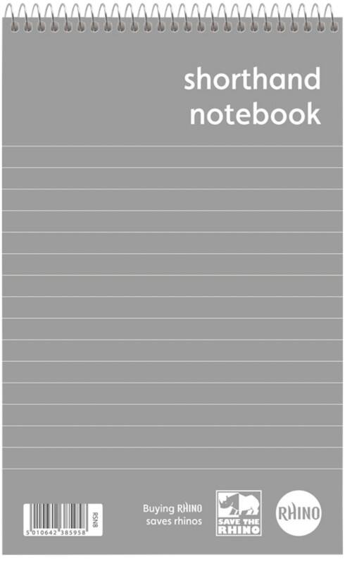 Rhino Notebook Ruled Spiral Bound Top Bound Art Silk Soft Cover White 160 Pages Pack 10