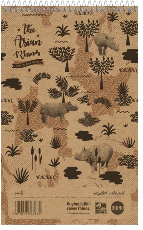 Rhino Notebook Ruled Spiral Bound Top Bound Recycled Board Soft Cover White 160 Pages Pack 10