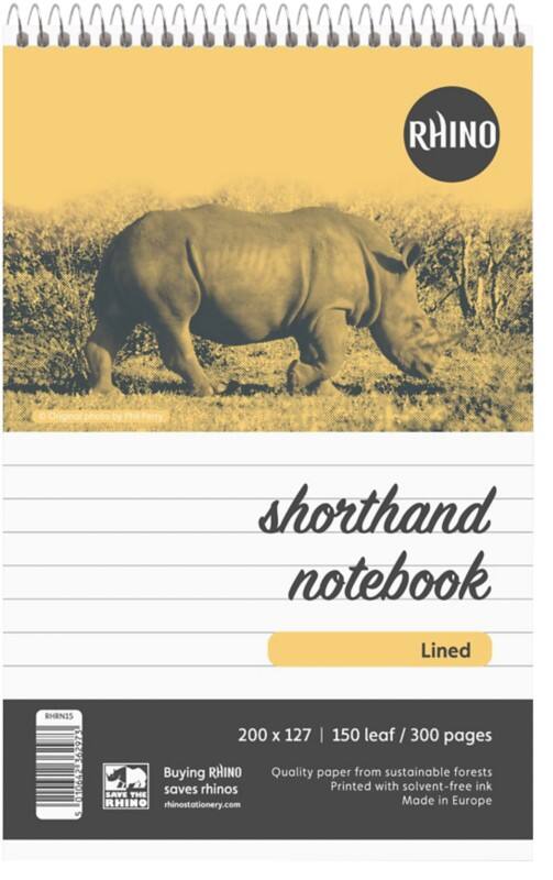 Rhino Notebook Ruled Spiral Bound Top Bound Art Silk Soft Cover White 300 Pages Pack 5