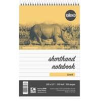 Rhino Notebook Ruled Spiral Bound Top Bound Art Silk Soft Cover White 300 Pages Pack 5
