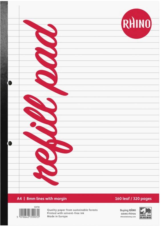 Rhino Notebook A4 Ruled Soft Cover WhiteSDFM-6 160 Sheets Pack of 3