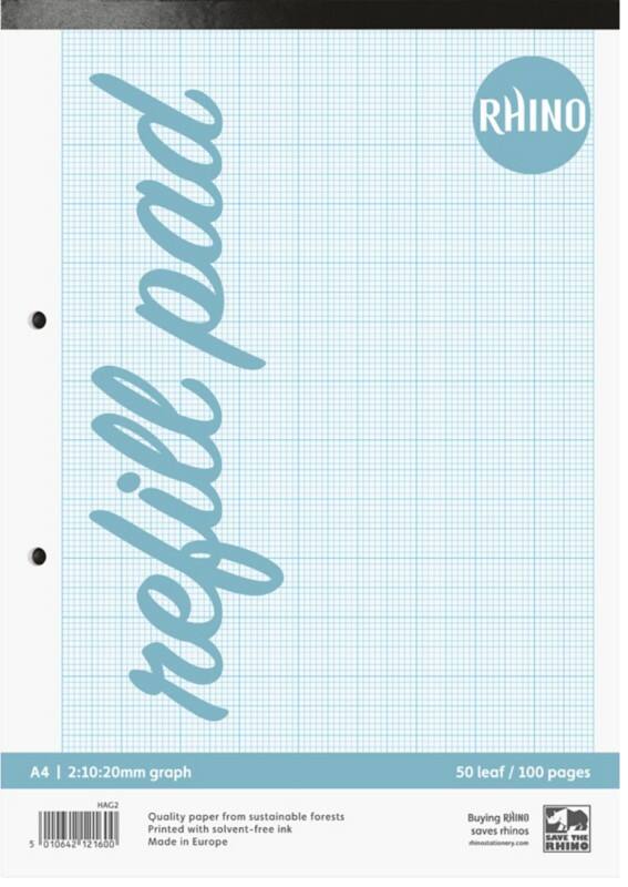 Rhino Notebook A4 Soft Cover WhiteHAG2-6 50 Sheets Pack of 48