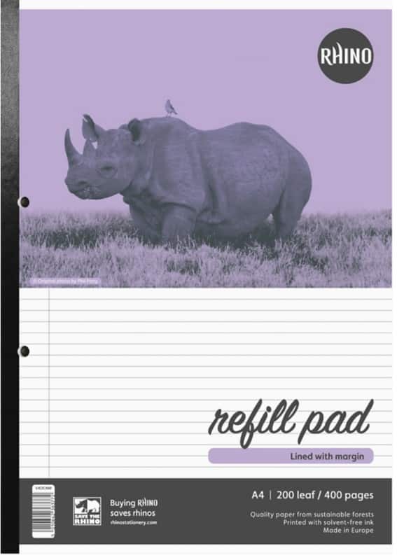 Rhino Notebook A4 Ruled Soft Cover WhiteV4DCNM-6 200 Sheets Pack of 5