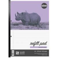 Rhino Notebook A4 Ruled Soft Cover White Not perforated V4DCNM-6 200 Sheets Pack of 5