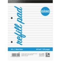 Rhino Notebook A5 Ruled Soft Cover WhiteH5F-0 60 Sheets Pack of 6