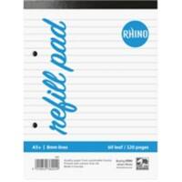 Rhino Notebook A5 Ruled Soft Cover White Not perforated H5F-0 60 Sheets Pack of 6