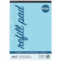 Rhino Notebook A4 Ruled Soft Cover White Not perforated HABFM-0 50 Sheets Pack of 6