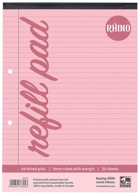 Rhino Notebook A4 Ruled Soft Cover WhiteHAPFM-8 50 Sheets Pack of 6