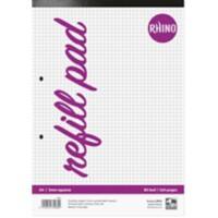 Rhino Notebook A4 Squared Soft Cover White Not perforated HAQ-6 80 Sheets Pack of 6