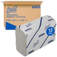 Scott MAINLINE Hand Towel White 6603 12 Packs of 220 Pieces