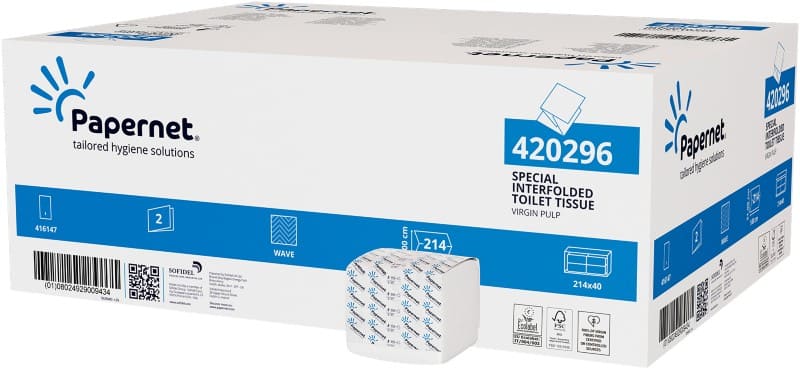 Papernet Luxury Toilet Paper 2 Ply 420296 Scent free 40 Rolls of 214 Sheets