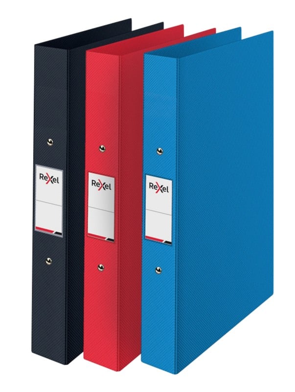 Rexel Choices 25 mm Ring Binder PP (Polypropylene) A4 2 Rings Assorted 2115710 Pack of 3
