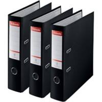 Esselte Essentials Lever Arch File A4 Black 2 ring 624294 PP (Polypropylene)  Pack of 3
