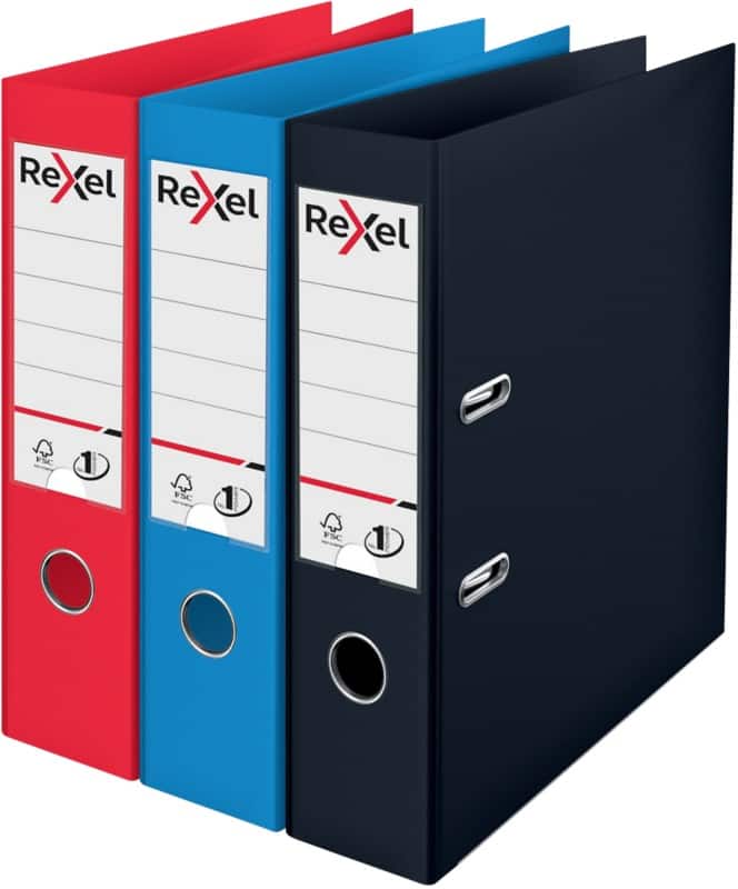 Rexel Choices Wide Lever Arch File A4 Assorted 2 Rings 2115709 PP (Polypropylene) Pack of 3