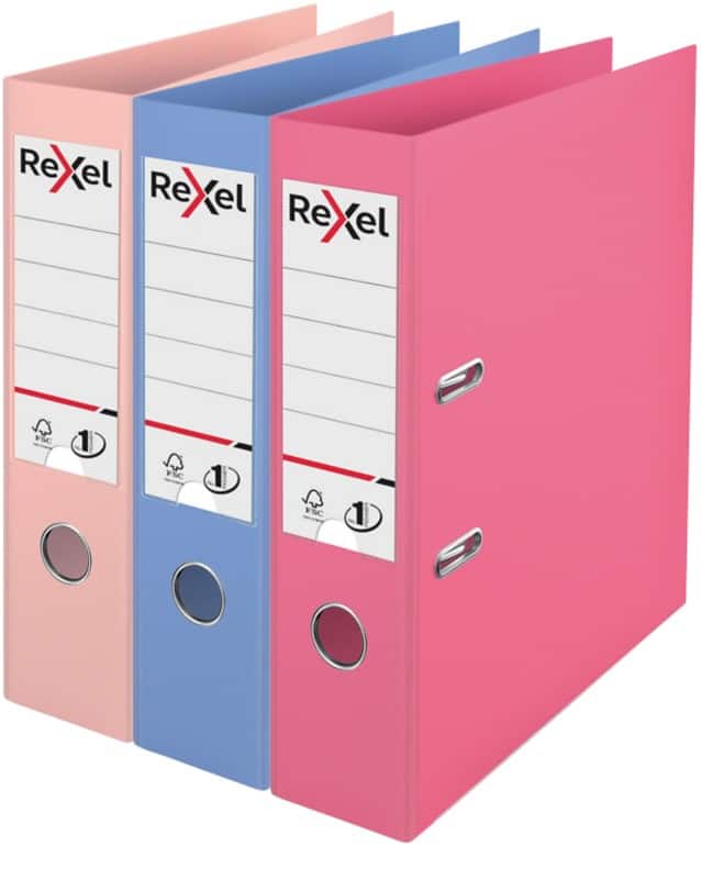 Rexel Solea Wide Lever Arch File A4 Assorted 2 Rings 2115711 PP (Polypropylene) Pack of 3