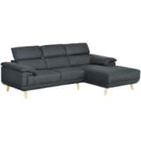 HOMCOM Corner Sofa 3 Seat Foam Dark Grey 1,690 x 2,460 x 930 mm