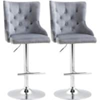 HOMCOM Set of 2 Bar Stools Grey 835-708V70GY 46 x 55 x 123 cm