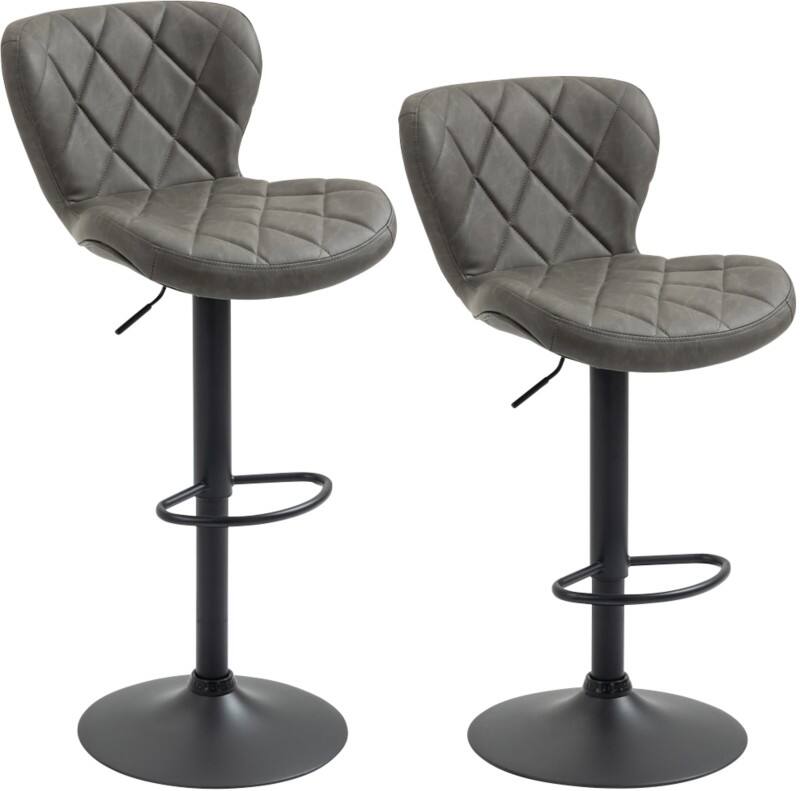 HOMCOM Set of 2 Bar Stools Dark Grey 835-715V70CG 47 x 53 x 112 cm
