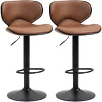 HOMCOM Set of 2 Bar Stools Brown 835-356V71BN 45 x 50 x 104 cm