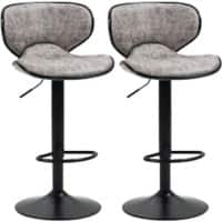 HOMCOM Set of 2 Bar Stools Grey 835-356V71GY 45 x 50 x 104 cm