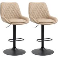 HOMCOM Set of 2 Bar Stools Light Khaki 835-871V71LR 51 x 59 x 117 cm