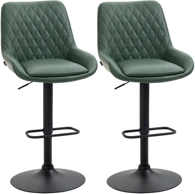 HOMCOM Set of 2 Bar Stools Green 835-871V71DG 51 x 59 x 117 cm