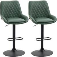 HOMCOM Set of 2 Bar Stools Green 835-871V71DG 51 x 59 x 117 cm